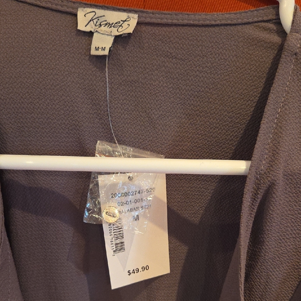 Kismet Open-Front Light/Long Cardigan - Taupe - Picture 2 of 6